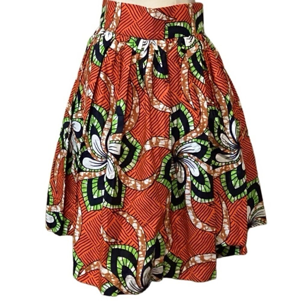 Handmade African Print Full Skirt pockets M - Picture 5 of 6